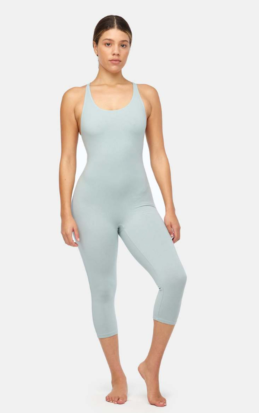 LACAUSA Women's Flow Arya Unitard XS Sea Glass Blue Green Cropped NWT
